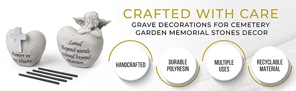 Angel and Cross Cemetery Vases with Spikes (set of 2)