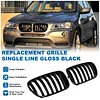 BILLDIO F25 Grille - Black Kidney Grill Compatible With 2011-2013 X3 F25?ABS Single Slat Gloss Black