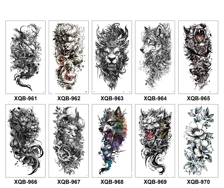 10 Sheets Art Waterproof Half Arm Temporary Tatto