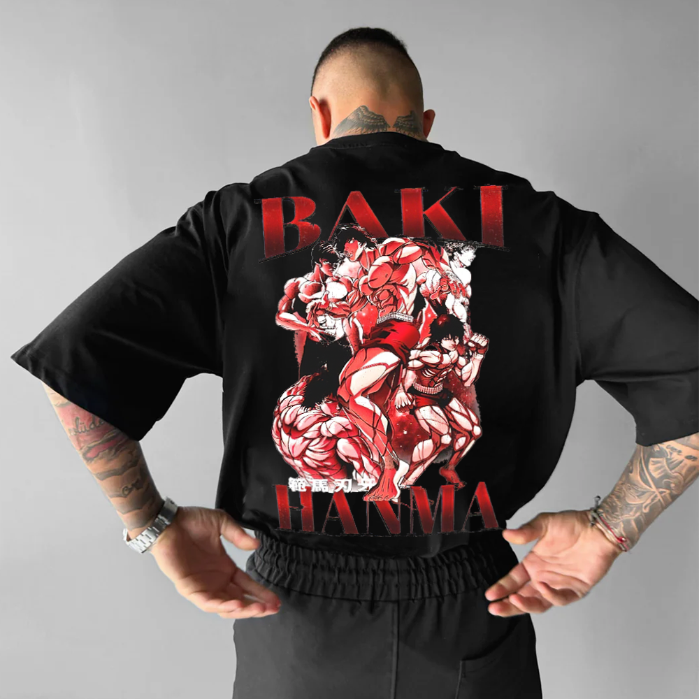 Baki Hanma Printed Men's Oversized T-shirts