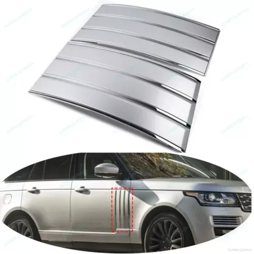 Dronehint Silver Fender Vent Grille Cover W/Chrome Trim Fit For LR Range Rover 2013-2020 (For: Land Rover) Parts