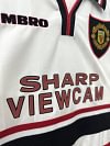 1998/1999 Retro Manchester United Away White Football Shirt 1:1 Thai Quality love fball