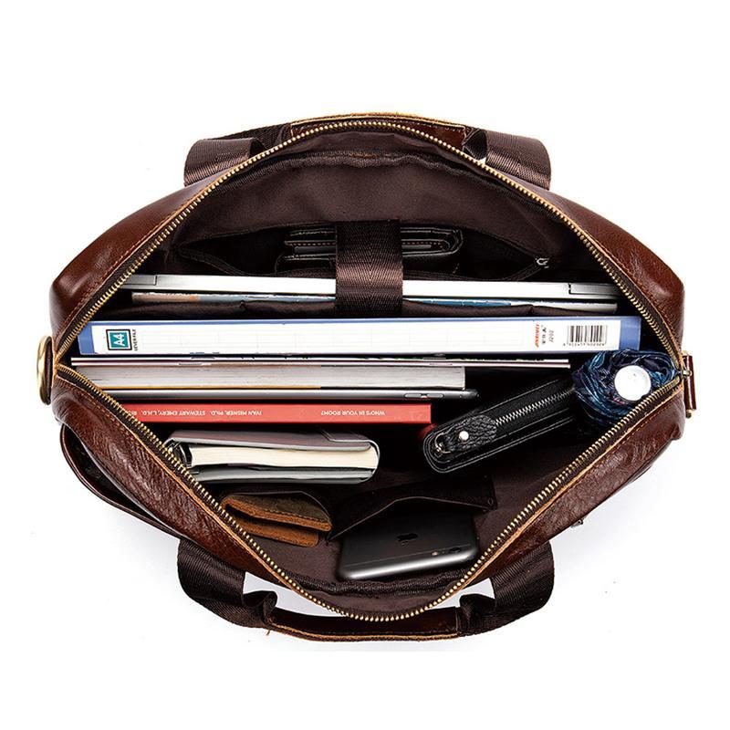 Mens Business Briefcase Vintage Leather Shoulder Bag