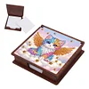 (US Only)Wooden 5D Diamond Painting Kit Note Box DIY Diamond Art Notepad Box (Cat Angel)