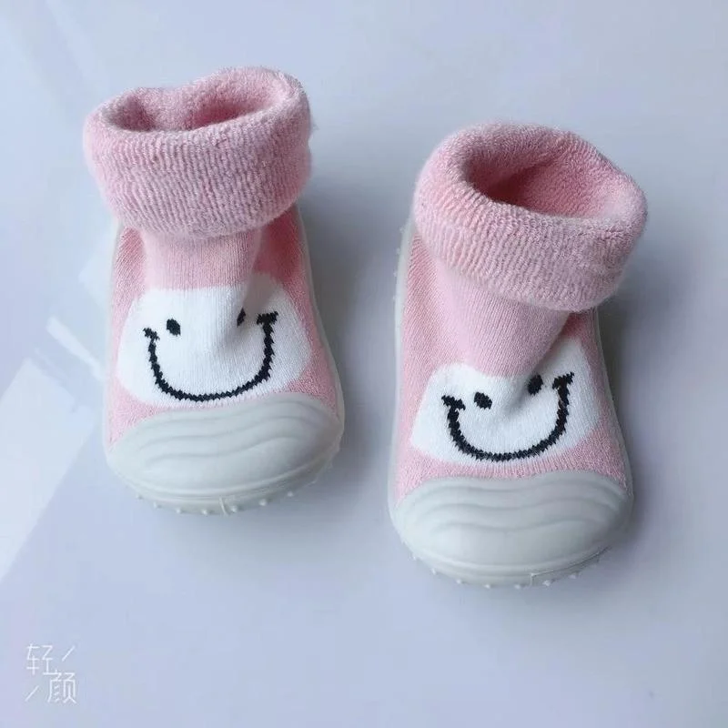 Autumn and Winter New Towel Thickening Children's Floor Socks Baby Baby Toddler Shoes Rubber Sole Cartoon Tube Socks