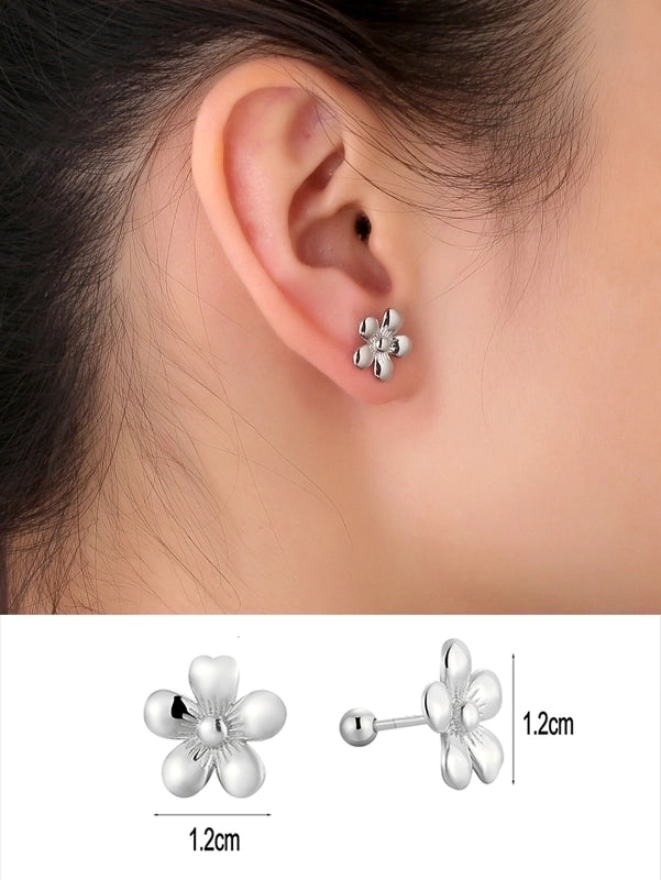 1 Pair 14K Gold Plated 925 Sterling Silver Zircon Star Moon Butterfly Ear Studs