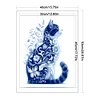 (Multi-Style) Blue And White Porcelain Cat-11CT Stamped Cross Stitch 40*53cm/15.75*20.87in