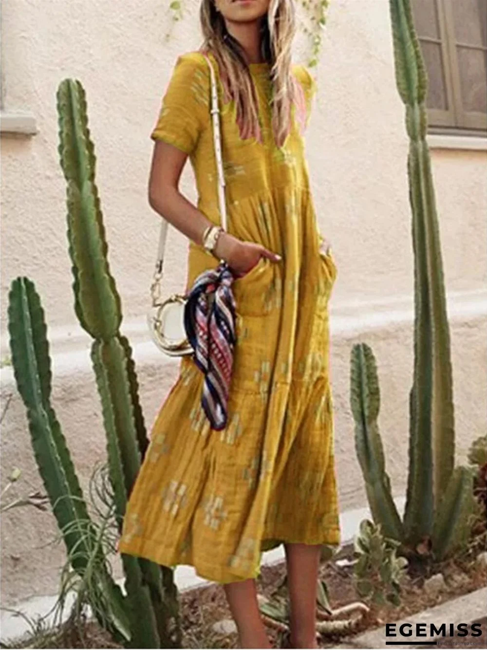 Bohemian Dress Holiday Print Women's Dress | EGEMISS