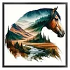 Horse-Partial 11CT Stamped Cross Stitch Bead Embroidery 36*36cm/14.17*14.17in tapestrymarket