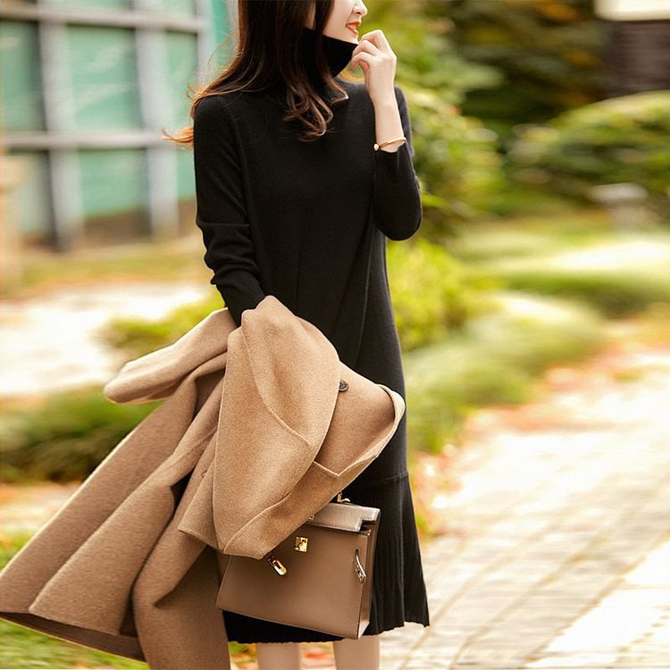 Casual Long Sleeve Plain Dresses