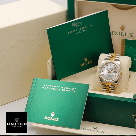 Rolex 116243 Datejust Mother Of Pear Diamond Dial Replica in the rolex box