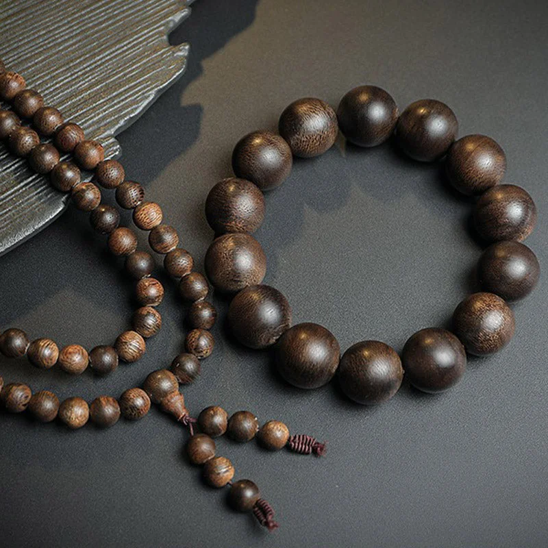 108 Mala Beads Agarwood Peace Strength Calm Bracelet