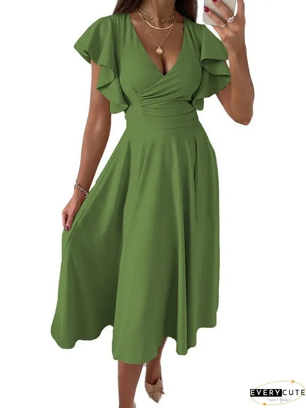 Party Dress with Flutter Sleeves