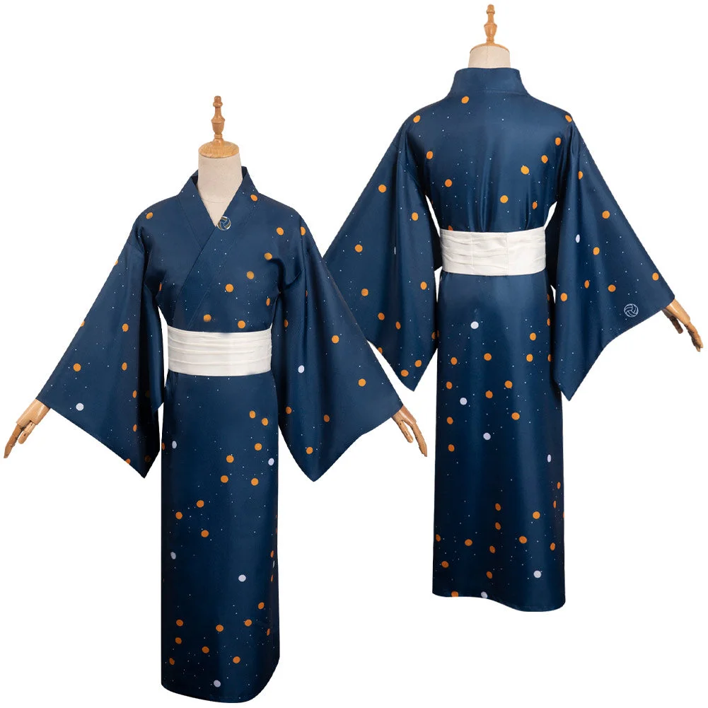 Anime Haikyuu Hinata Shouyou Outfits Blue Kimono Cosplay Costume Halloween Carniva Suit
