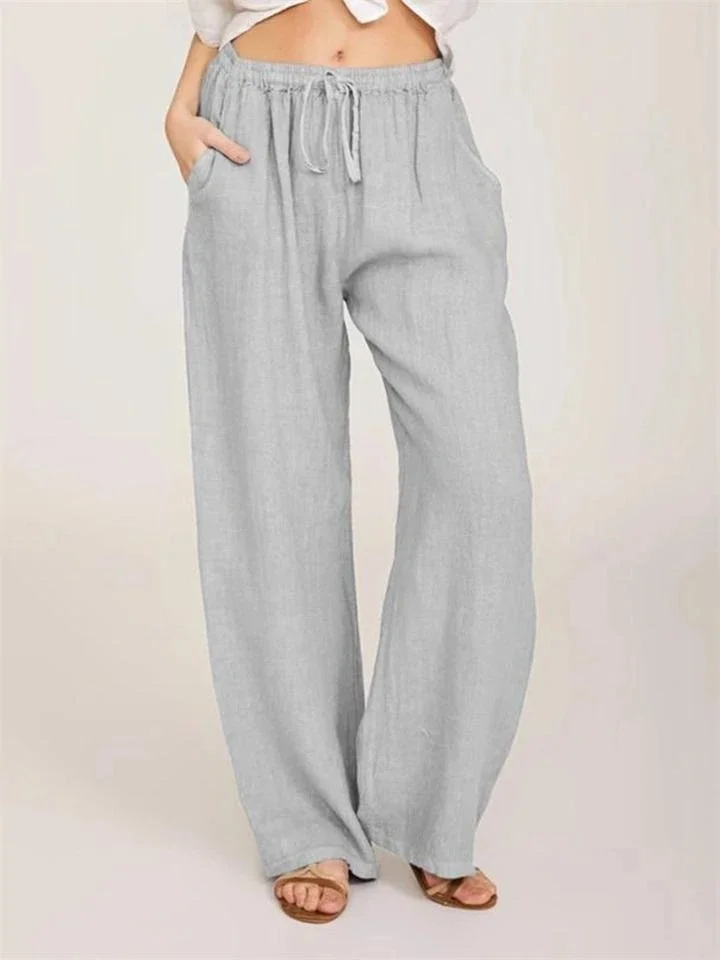women's casual cotton linen loose yoga trousers