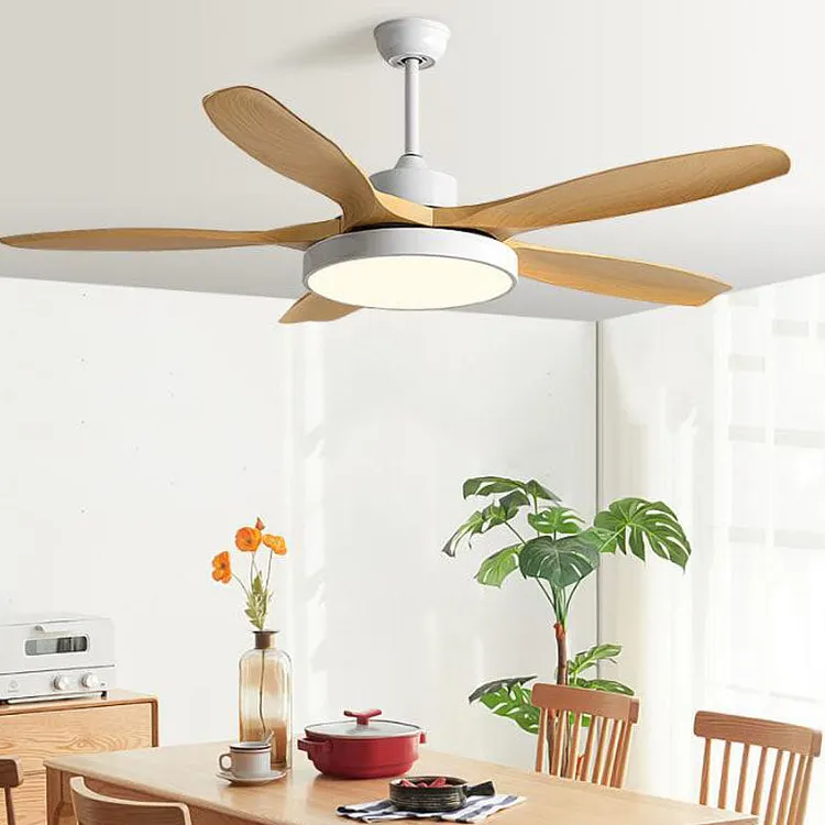 Ozawa Basic & Modern 5-Blade DC Ceiling Fan with Light Wood 51''