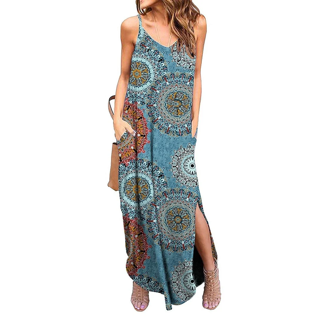 Ladies Printed Suspender Arc Dress | EGEMISS