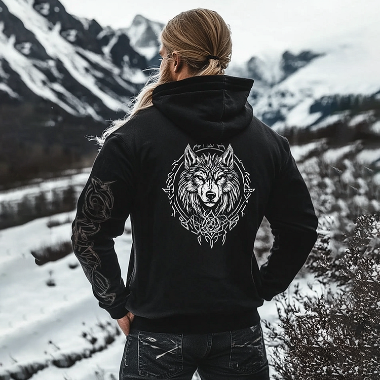 Women's Viking Wolf Tribal Casual Hooded