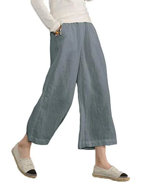 women solid casual linen havana nights pants p104639