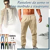 Gioiacombo&trade; Pantaloni da uomo in lino traspirante
