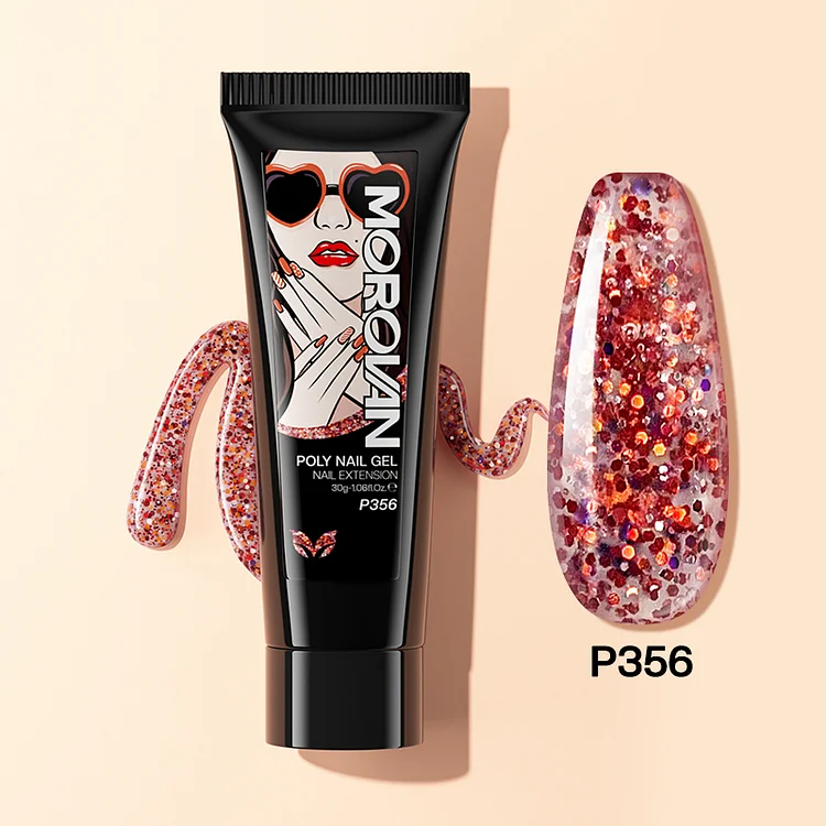Red Phosphorus Glitter Poly Nail Gel 30ml