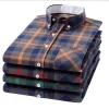 Plaid long sleeve casual cotton shirt