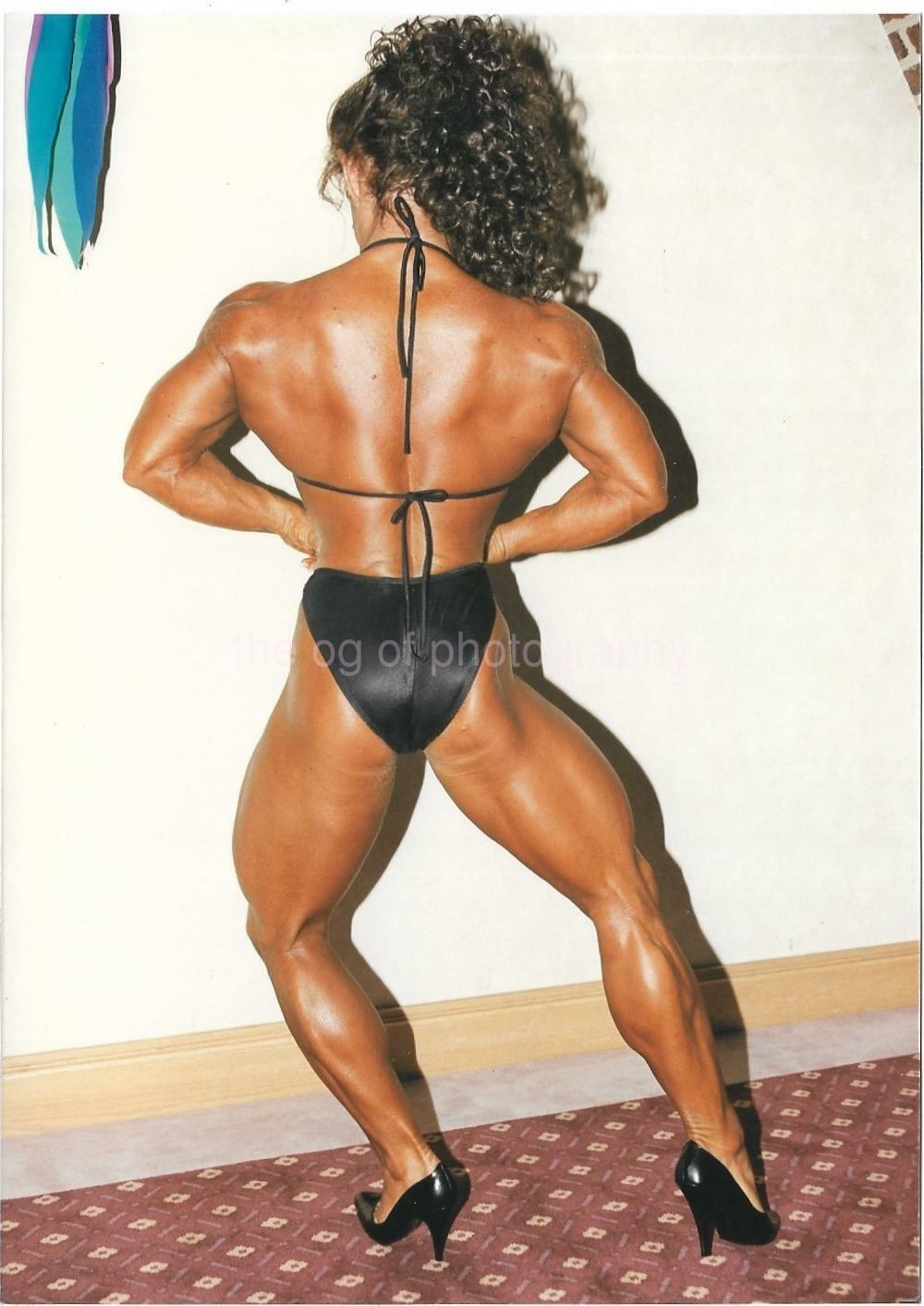 5 X 7 FEMALE BODYBUILDER 80's 90's FOUND Photo Poster painting Color MUSCLE GIRL EN 112 8 S