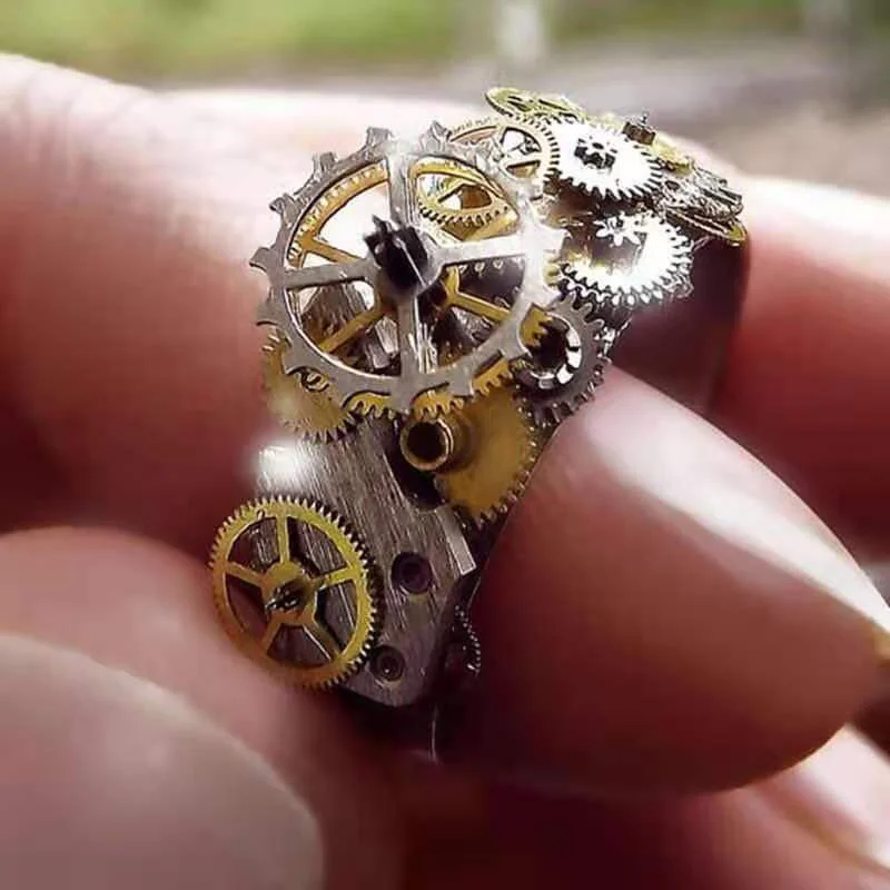Unique Steampunk Gold Plated Ring