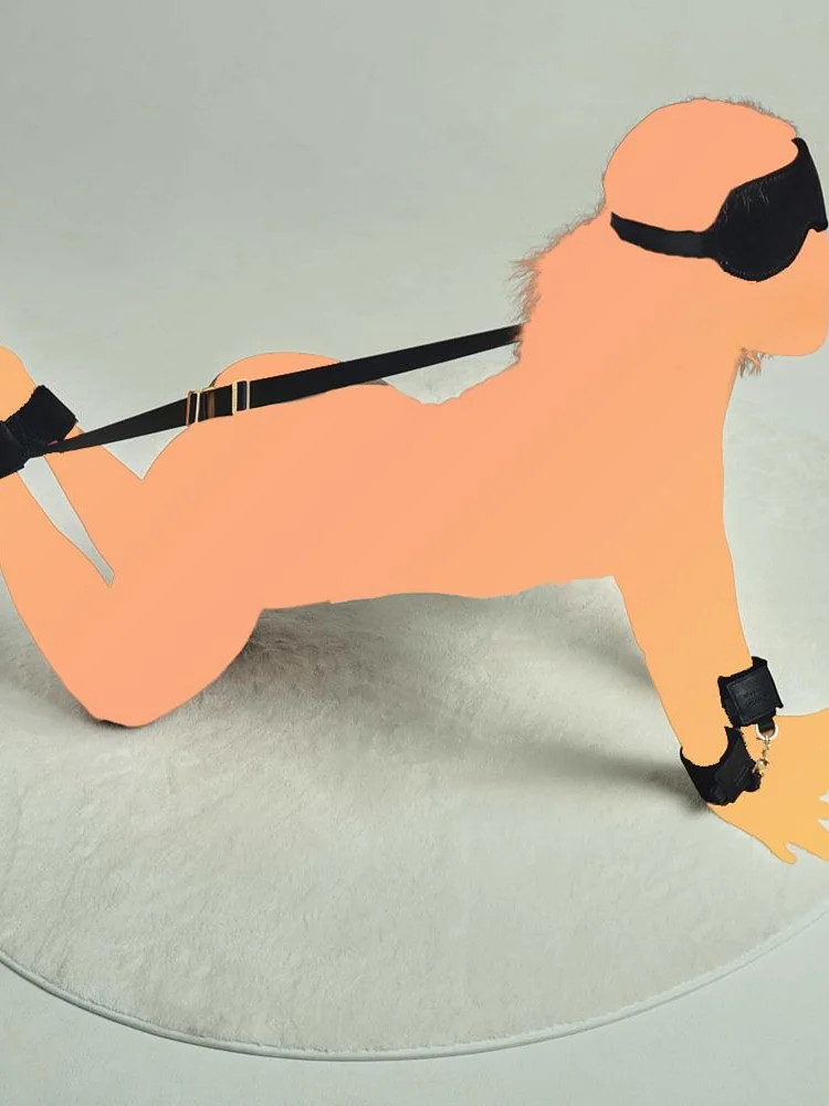 pornhint Pornhint MISSFUN? BDSM Luxury Behind Back Restraint Kit with Wrist & Ankle Cuffs | Blindfold | Mature 18+ bdsm pillory