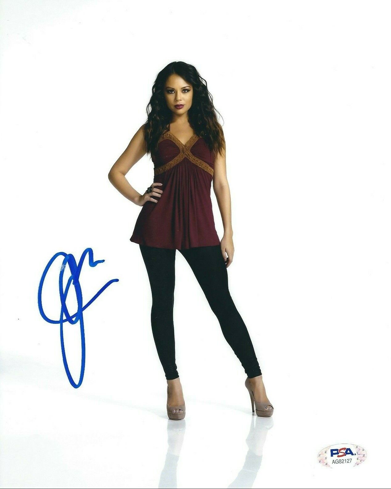 Janel Parrish Signed 8x10 Photo Poster painting PSA AG82127