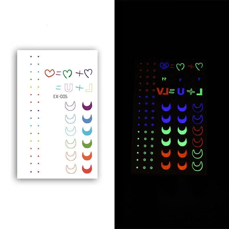 Night Luminous Tattoo Butterfly Starry Star Universe for Kids Fake Tattoo Glowing In Dark Waterproof Temporary Tattoo Stickers
