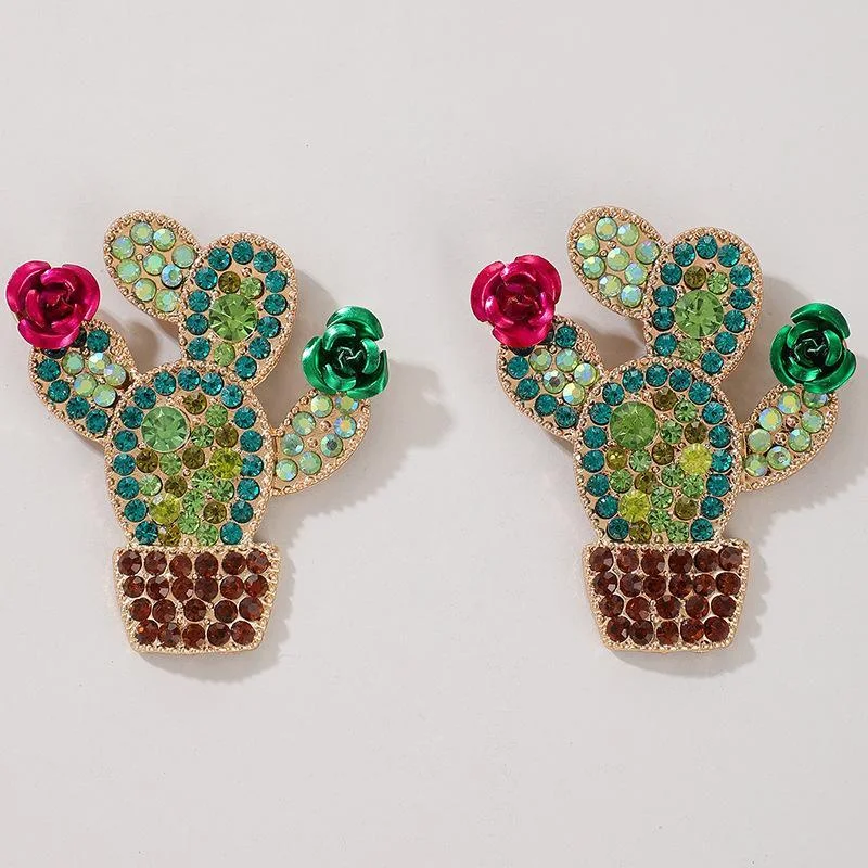 Women plus size clothing Cactus Ethnic Earrings Wholesale Cheap Jewelry-Nordswear
