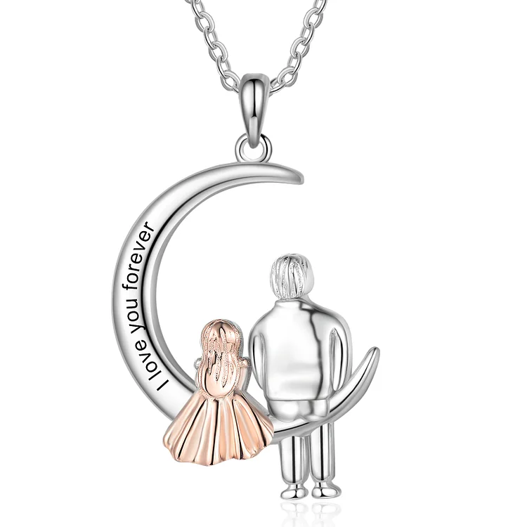 Father and Daughter Moonlight Necklace I Love You Forever for Her
