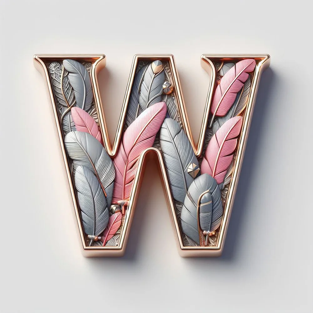 Diamond Painting - Full Round Drill - Feather Alphabet(Canvas|30*30cm)