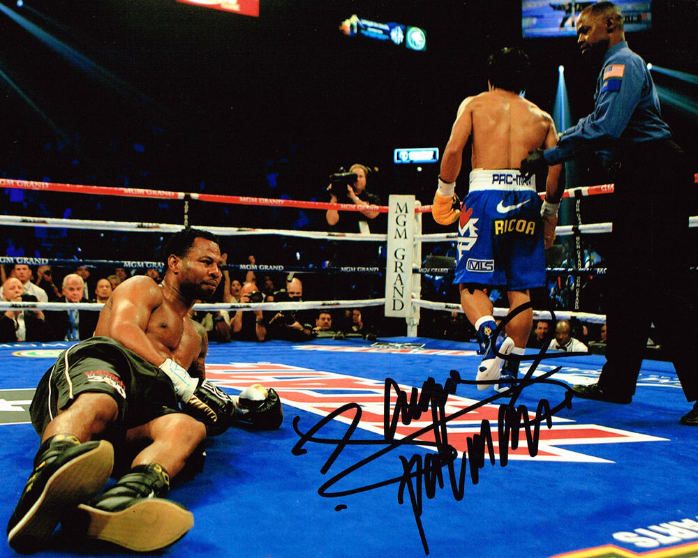 Manny Pacquiao HAND SIGNED 4 Weight Boxing Champ 10x8 Photo Poster painting AFTAL Autograph COA