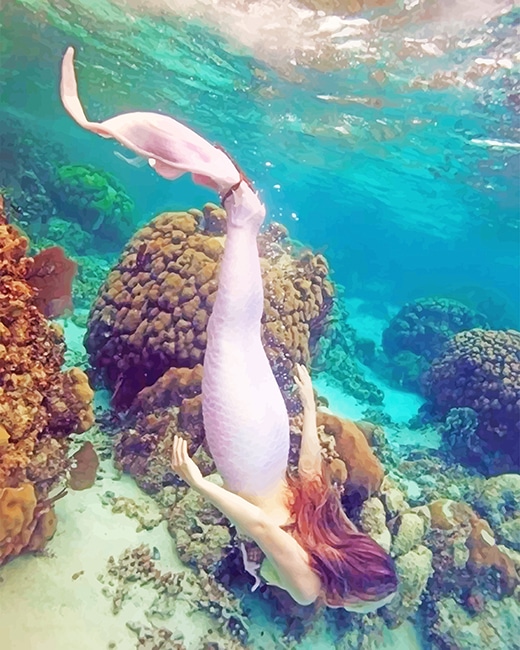 

Mermaid in the Water – Paint By Numbers - 40*50CM, 501 Original