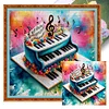 (US Only)Piano Printed Cross Stitch Kit 45x45cm DIY 11CT Thread Art Needlework Home Decor