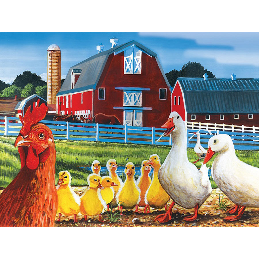 

Rooster Duck - Round Drill Diamond Painting - 40*30CM, 501 Original