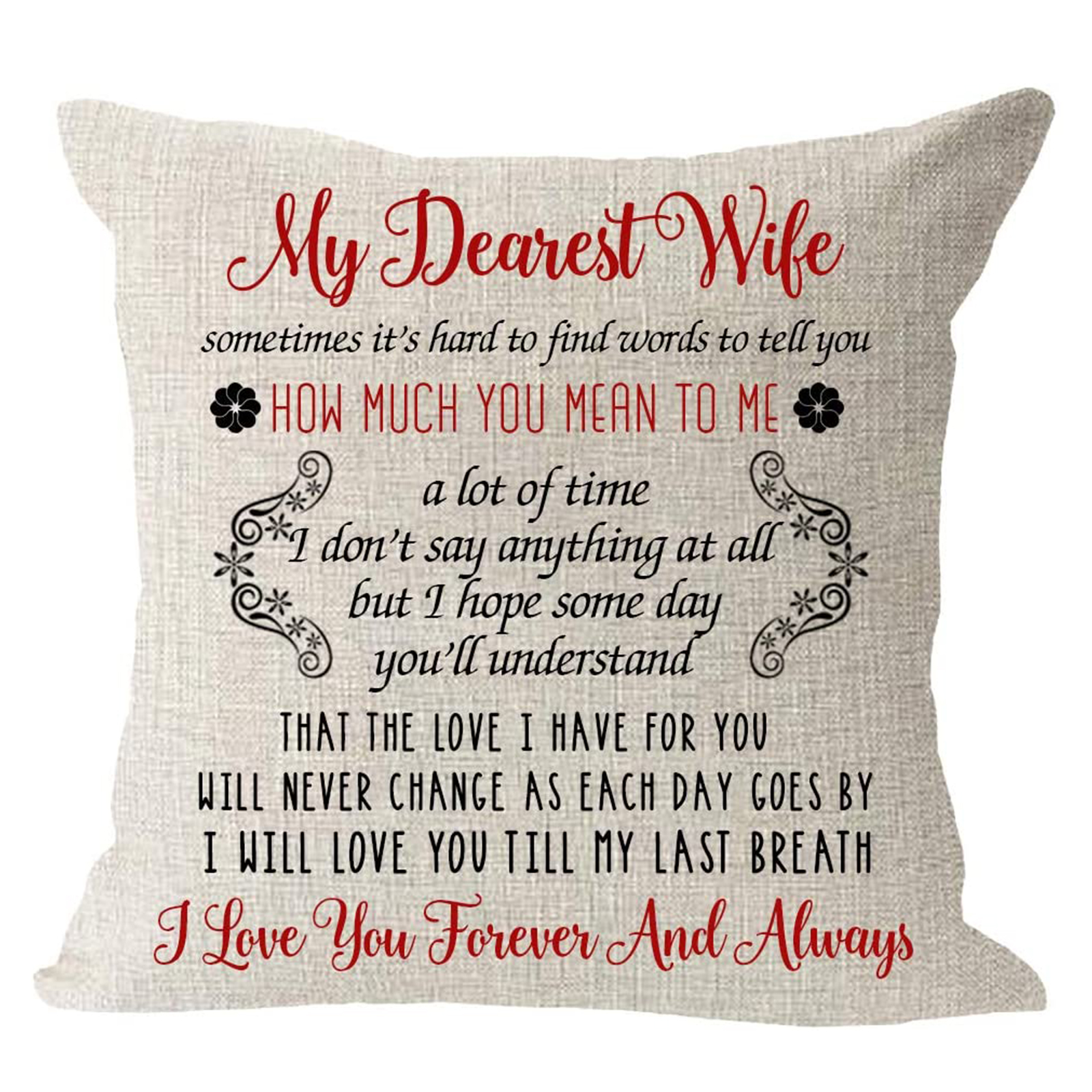 

Valentines Pillow Cases 18x18 inch, Cotton Linen Letters Cushion Cover, 501 Original