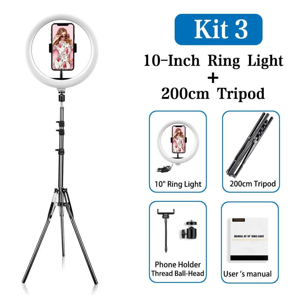10“Professional LED Ring Light Kit