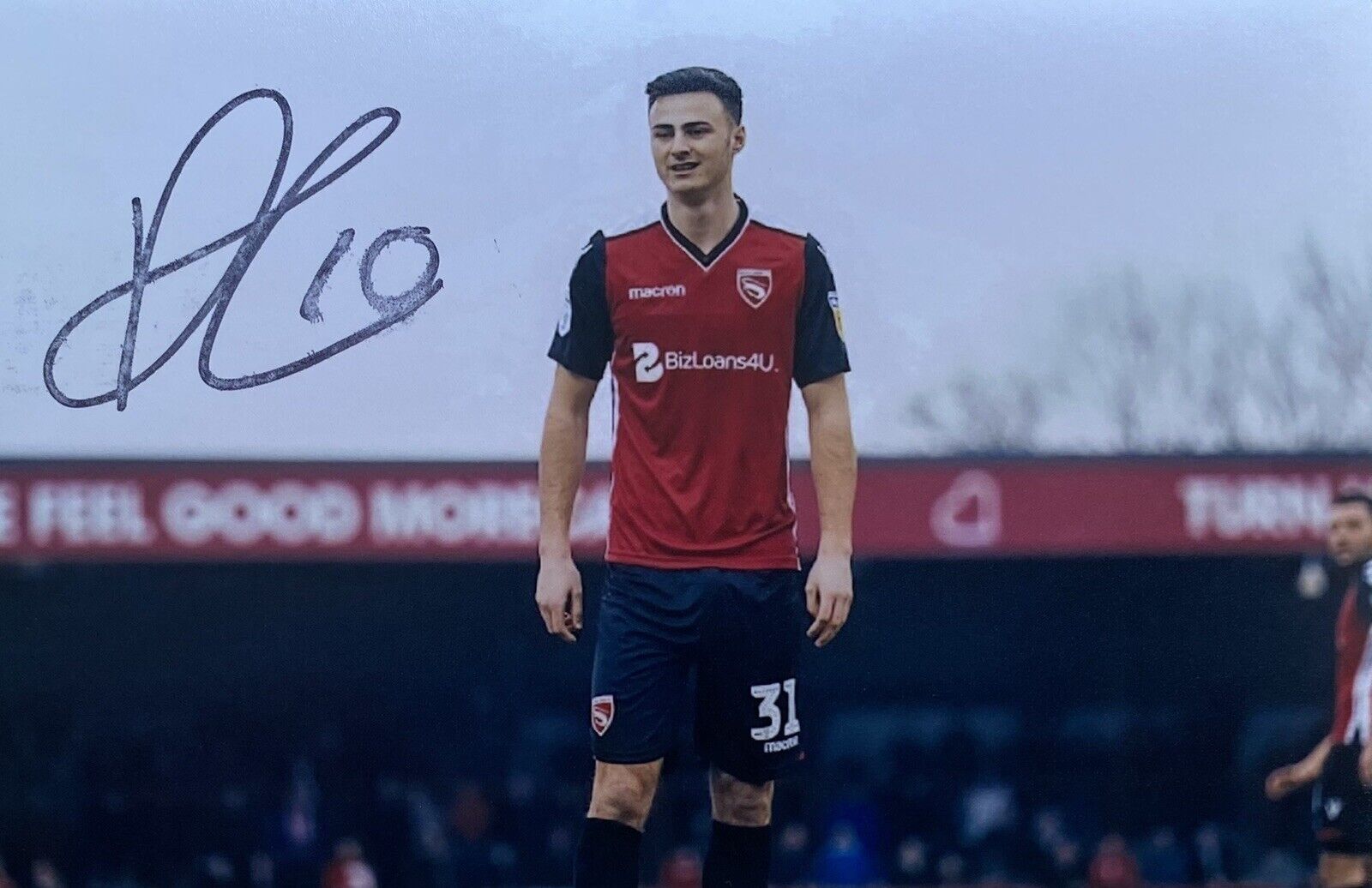 Aaron Collins Genuine Hand Signed Morecambe 6X4 Photo Poster painting