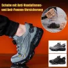 New Style Men's And Women's Steel Toe Shoes With Knob Shoe Buckles, Breathable, Wear-Resistant, Anti-Smash, Anti-Puncture, Anti-Slip, Shockproof Steel Toe Safety Work Shoes, Hiking Shoes, Sports Shoes