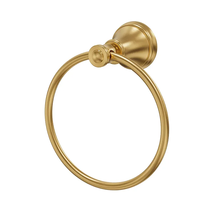 EVERSTEIN Round Modern Swivel Towel Ring Brushed Gold