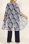 Plus Size Mother Of The Bride Mesh Print Formal Three Pieces Set Pant Suits