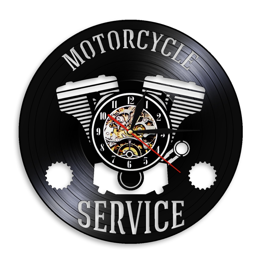 

Motorcycle Service Motorbike - Vinyl Record Wall Clock - Without LED, 501 Original