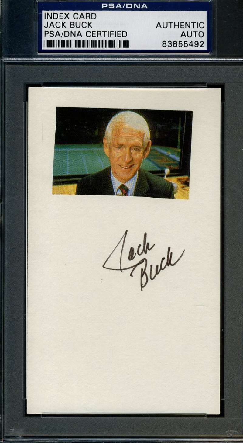 Jack Buck Psa/dna Photo Poster painting 3x5 Index Card Signed Authentic Autograph