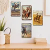 4PCS Western Cowboys Pioneers Indian - Vintage Metal Signs Set - 20*30cm/30*40cm - Western