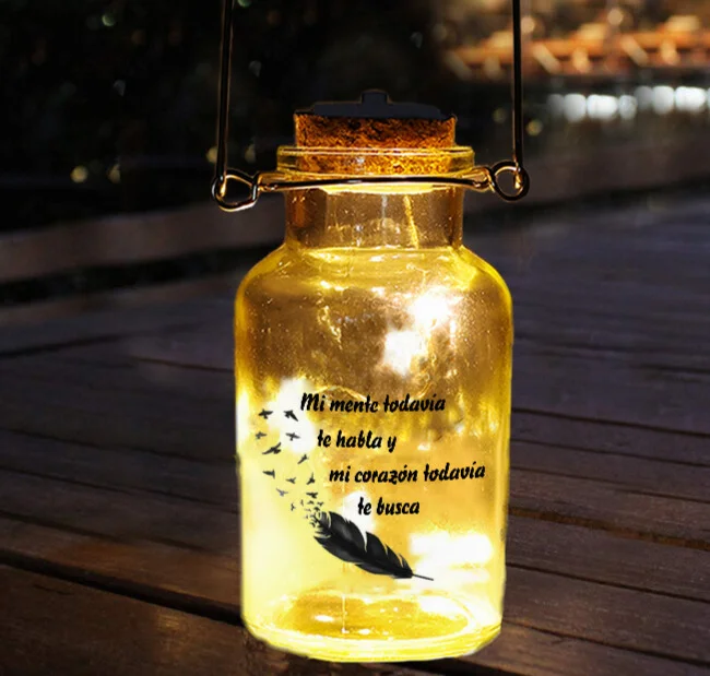 Botella de Lámpara Conmemorativa con texto a ser querido