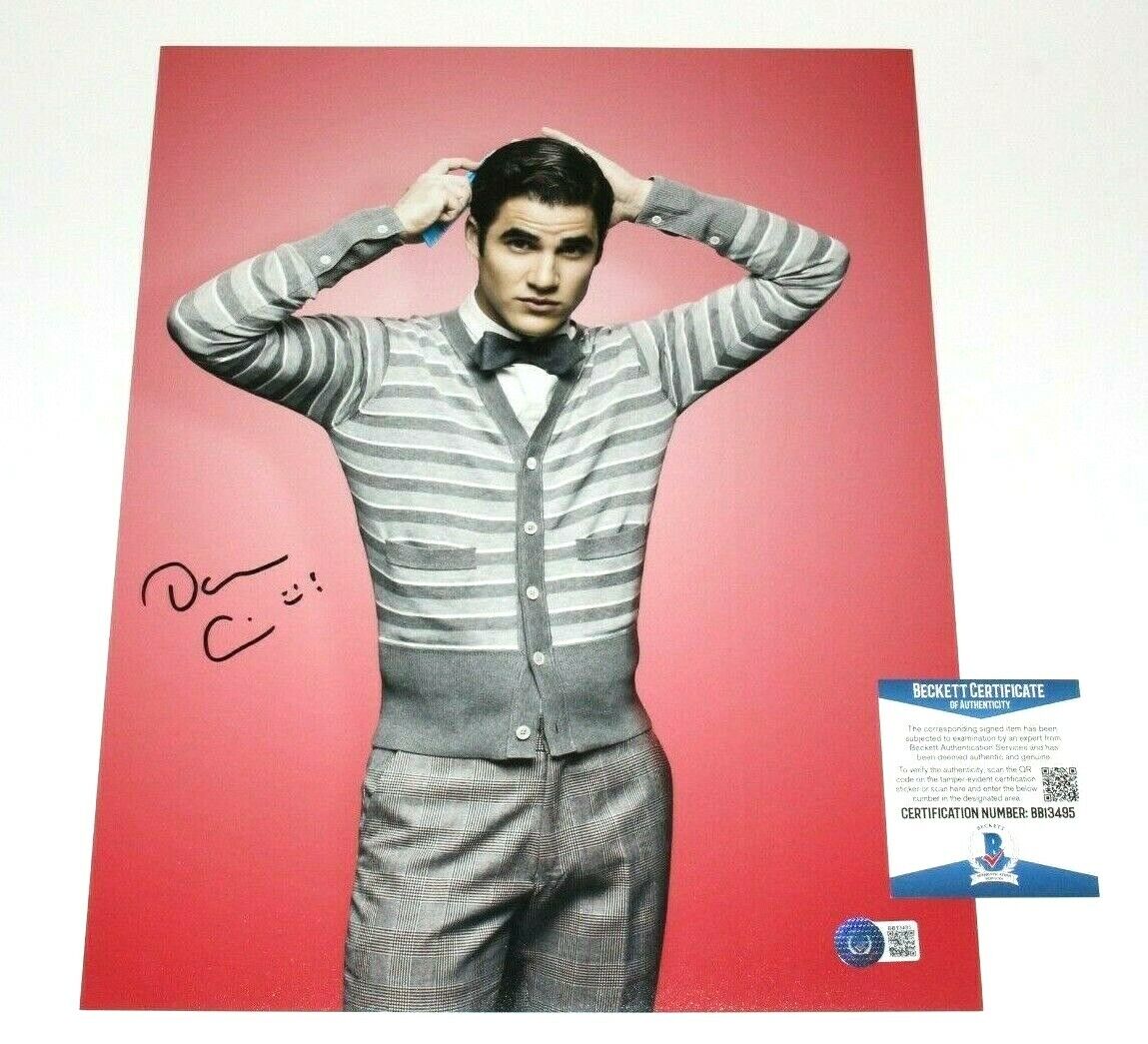 ACTOR DARREN CRISS SIGNED 11X14 Photo Poster painting BECKETT COA GLEE NOAH PUCK PUCKERMAN AE