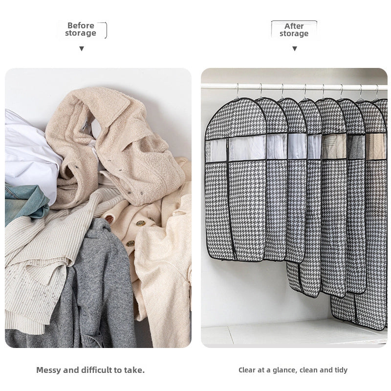 Clothes Dust Cover Coat Suit Cover Dust Bag Household Non-woven Breathable Storage Hanging Clothes Bag Dust-proof Clothes Cover